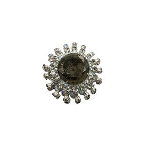 D&E Juliana‎ Domed, Layered Aurora Borealis Rhinestone Brooch